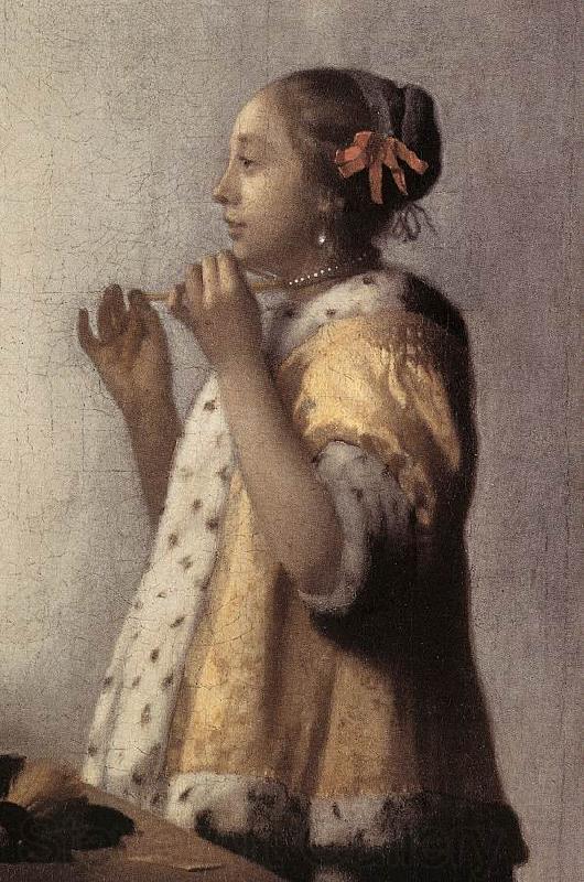 VERMEER VAN DELFT, Jan Woman with a Pearl Necklace (detail)  gff Norge oil painting art